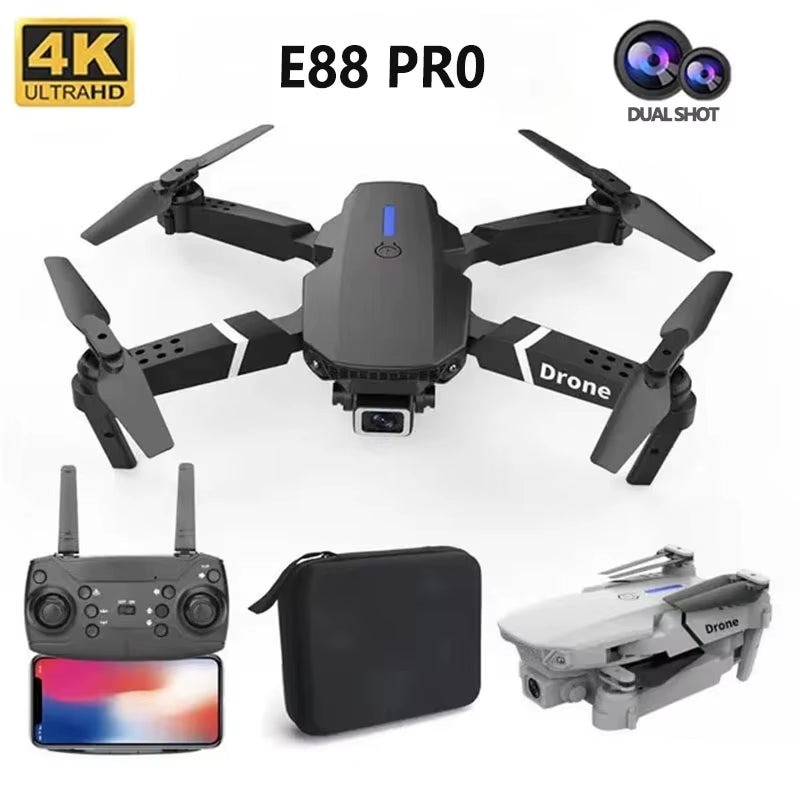 E88 Pro Drone 4K Optical Flow Positioning Professional Aerial Photography High-Definition Two Camera Foldable Quadcopter