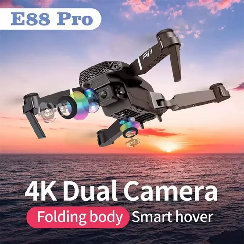 E88 Pro Drone 4K Optical Flow Positioning Professional Aerial Photography High-Definition Two Camera Foldable Quadcopter