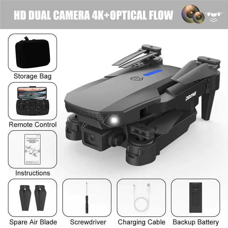 E88 Pro Drone 4K Optical Flow Positioning Professional Aerial Photography High-Definition Two Camera Foldable Quadcopter