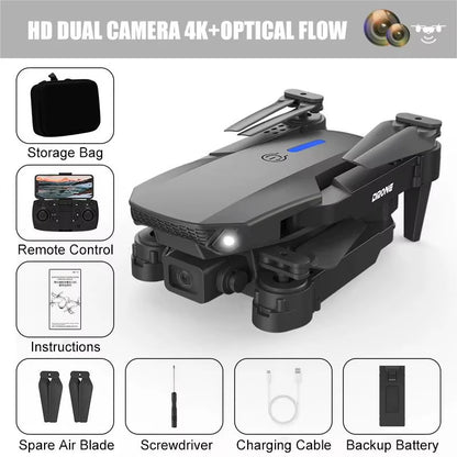 E88 Pro Drone 4K Optical Flow Positioning Professional Aerial Photography High-Definition Two Camera Foldable Quadcopter