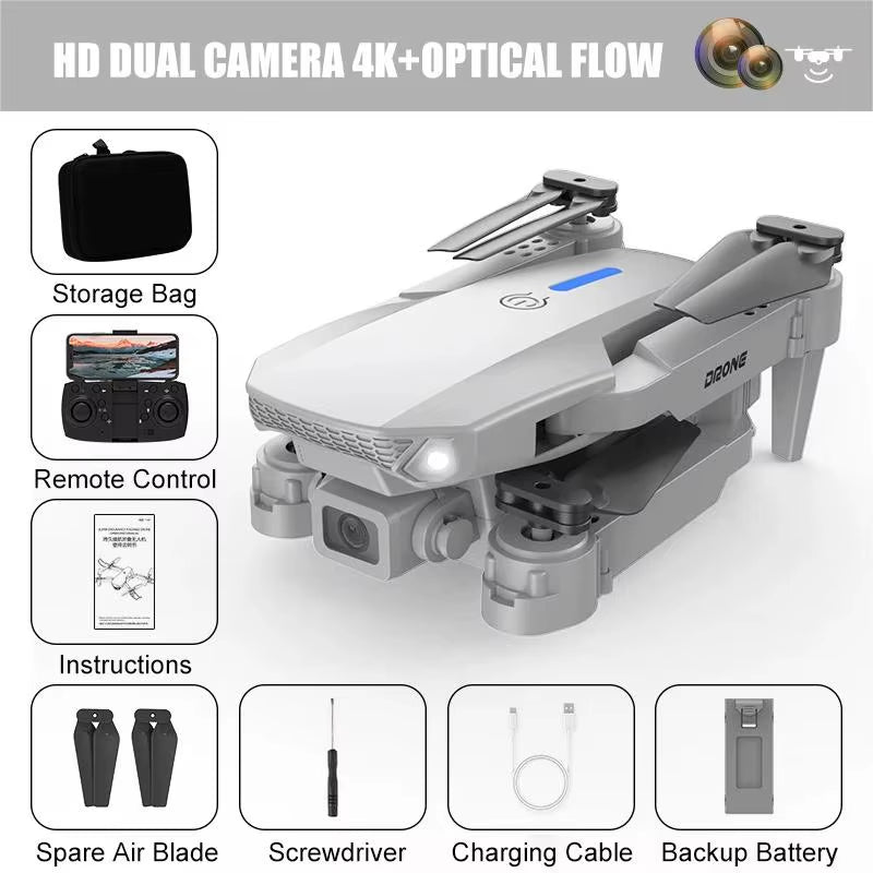 E88 Pro Drone 4K Optical Flow Positioning Professional Aerial Photography High-Definition Two Camera Foldable Quadcopter