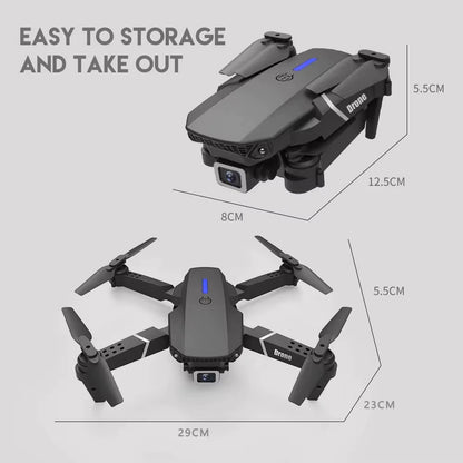 E88 Pro Drone 4K Optical Flow Positioning Professional Aerial Photography High-Definition Two Camera Foldable Quadcopter